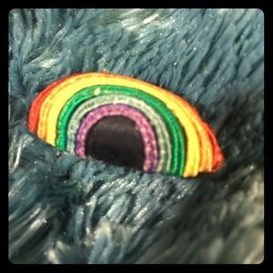 Retro pride plush rainbow pin brooch